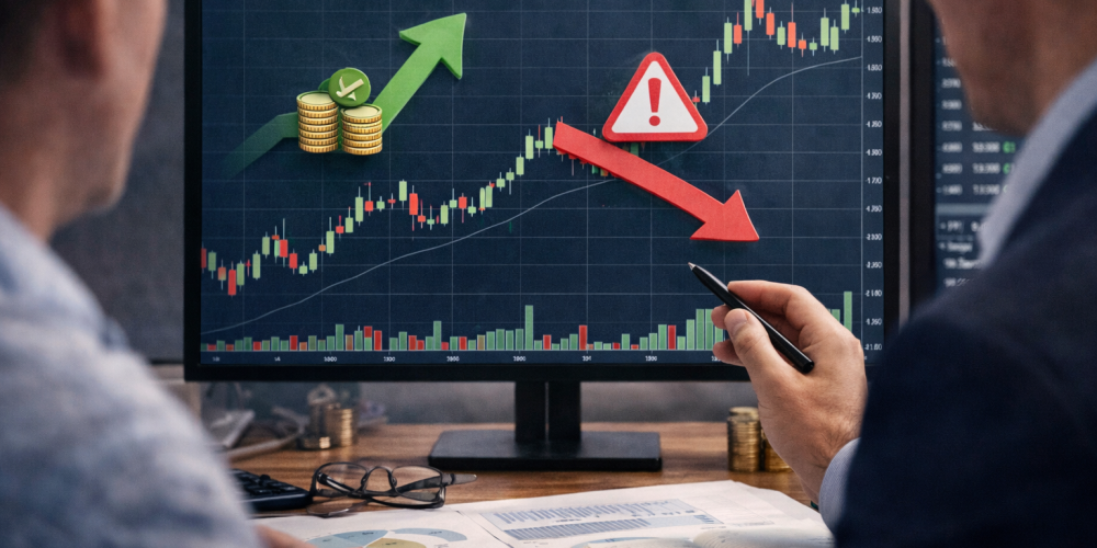 Analyzing stock trends in the office